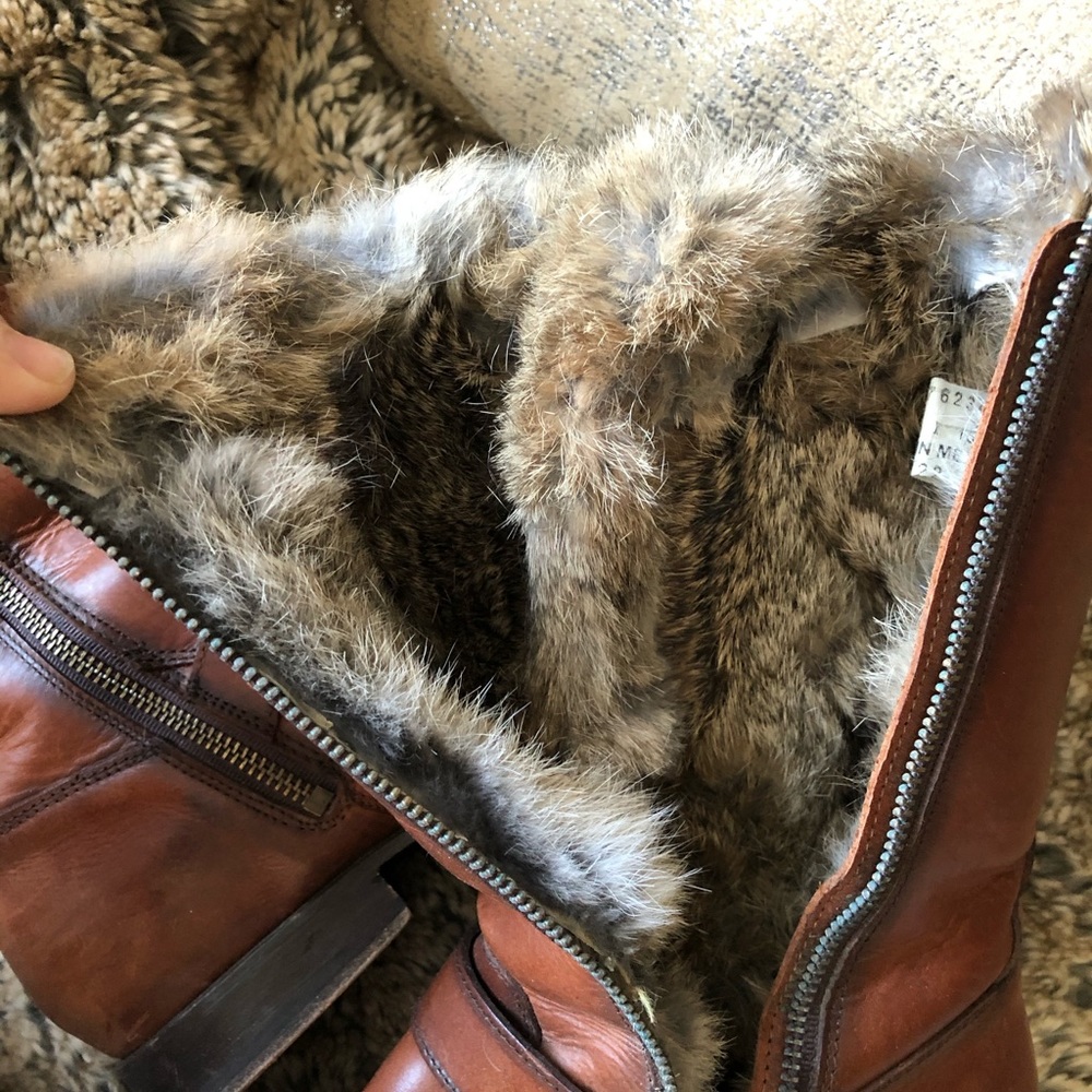 Frye Jamie Rabbit Fur Moto Boot - Picture 6 of 6